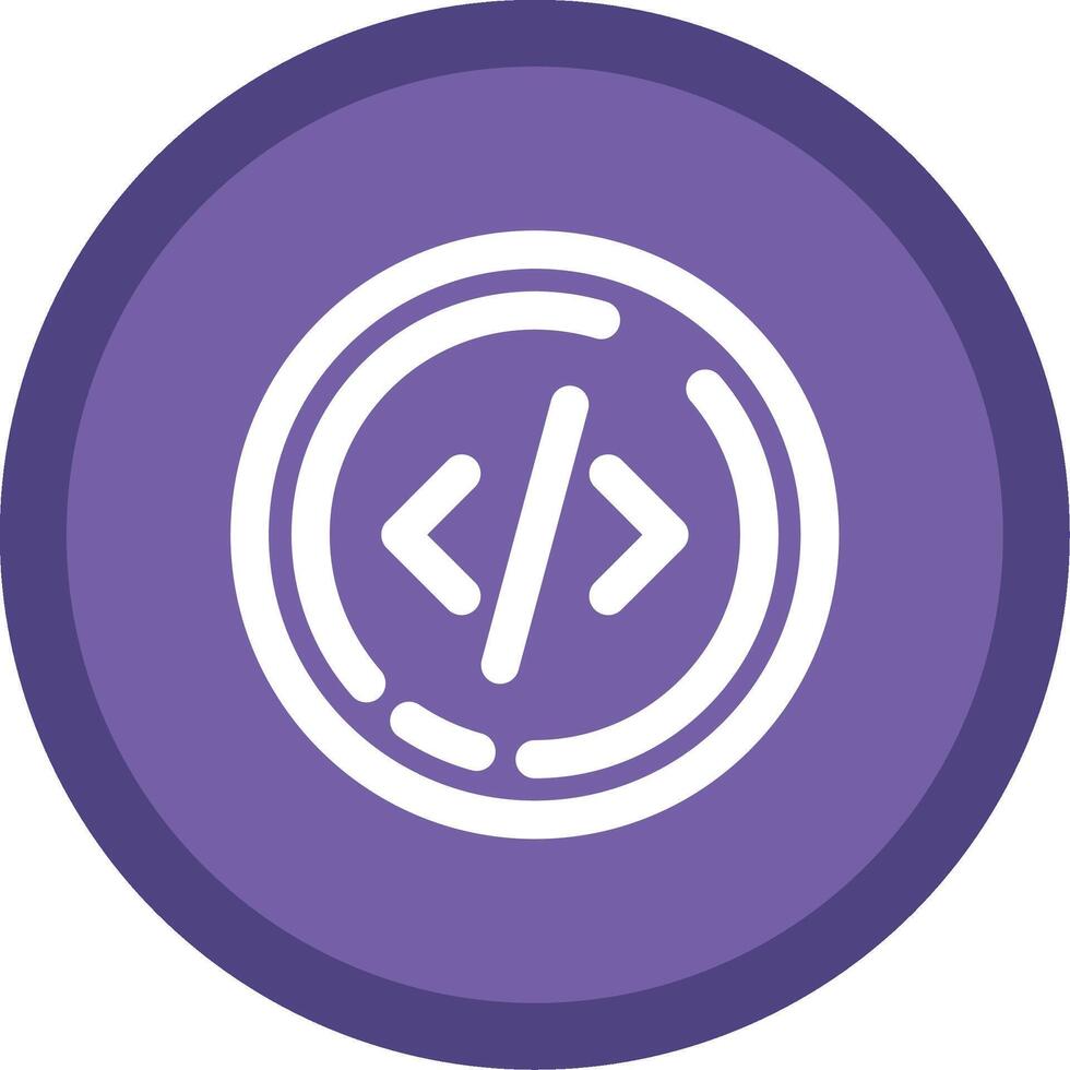 code vlak cirkel veelkleurig ontwerp icoon vector