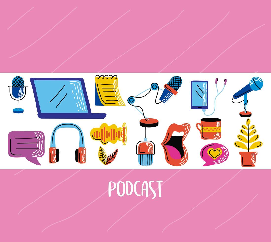 podcast-pictogramgroep vector