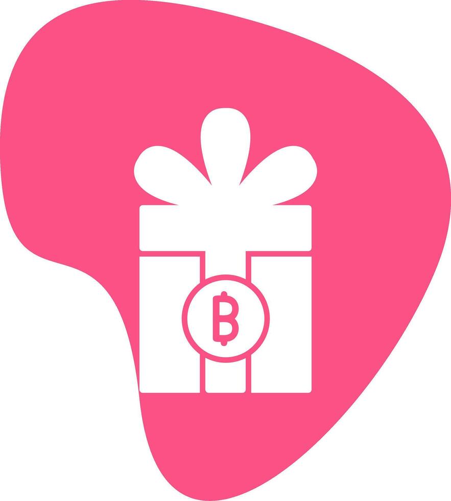 geschenk bitcoin vector icoon