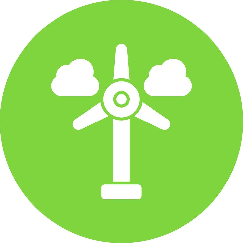 wind turbine glyph cirkel icoon vector