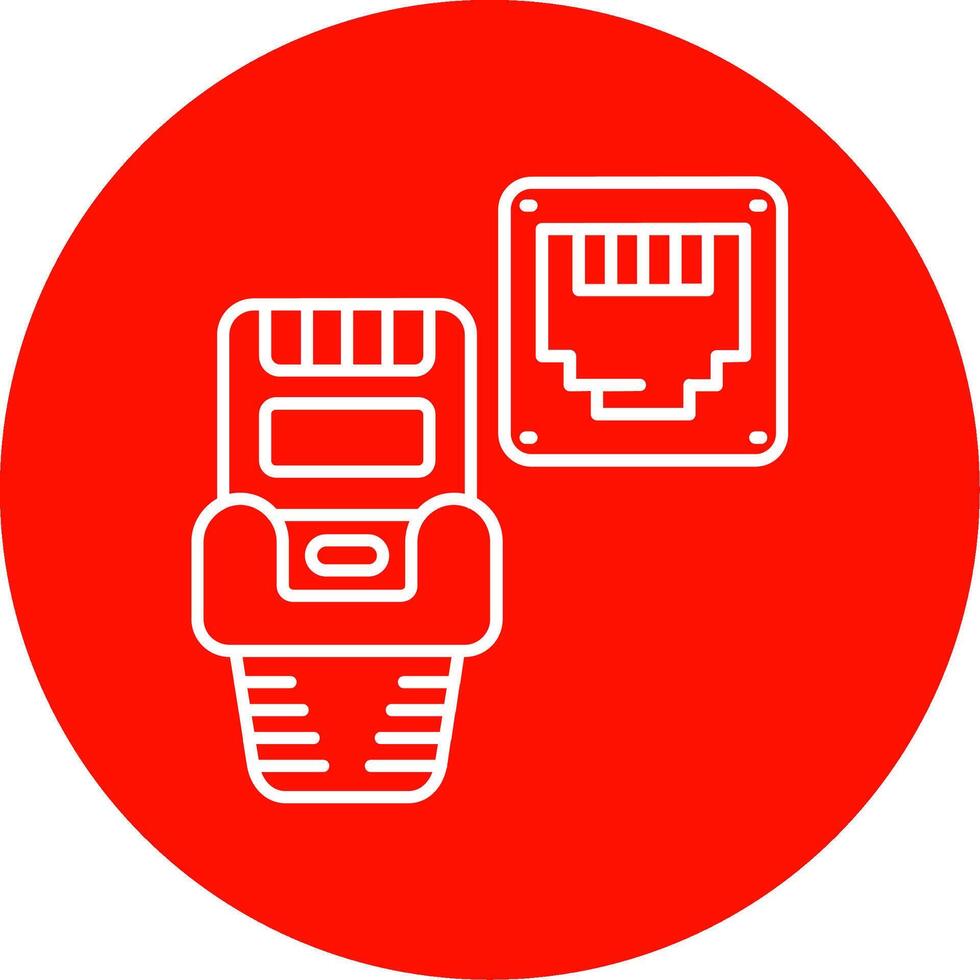 ethernet lineair cirkel veelkleurig ontwerp icoon vector