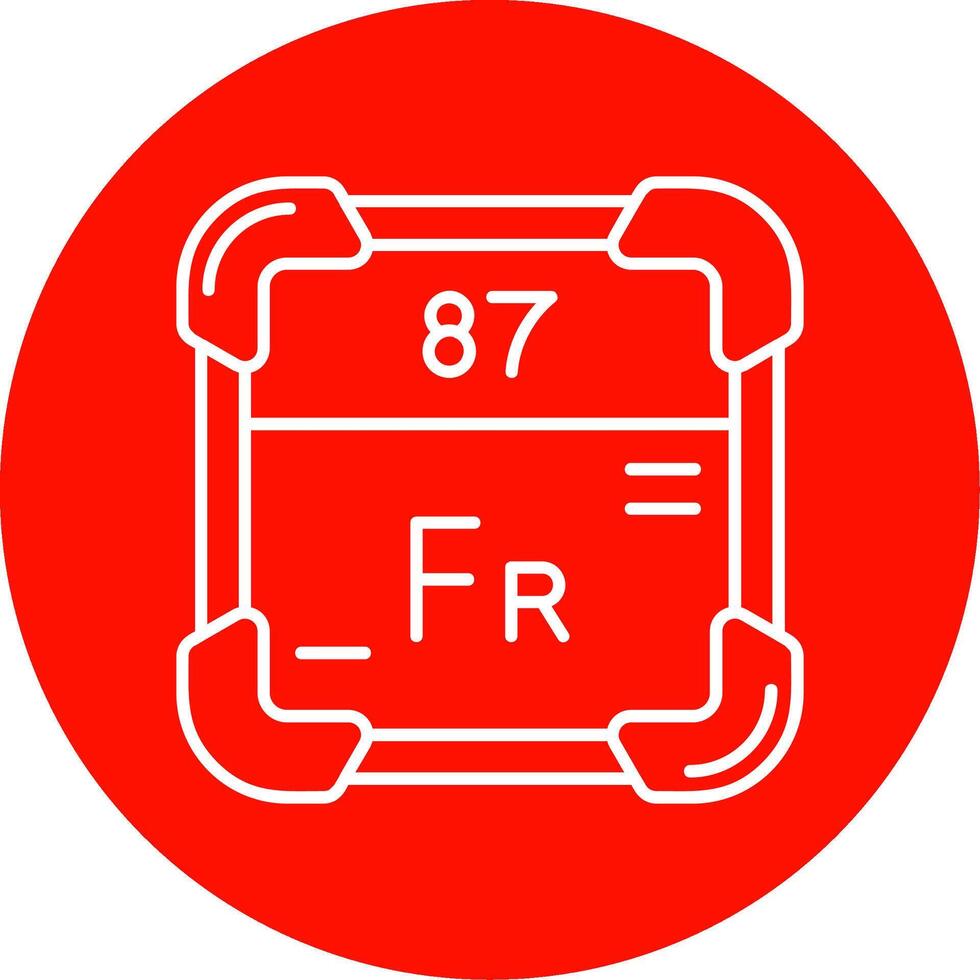 francium lineair cirkel veelkleurig ontwerp icoon vector