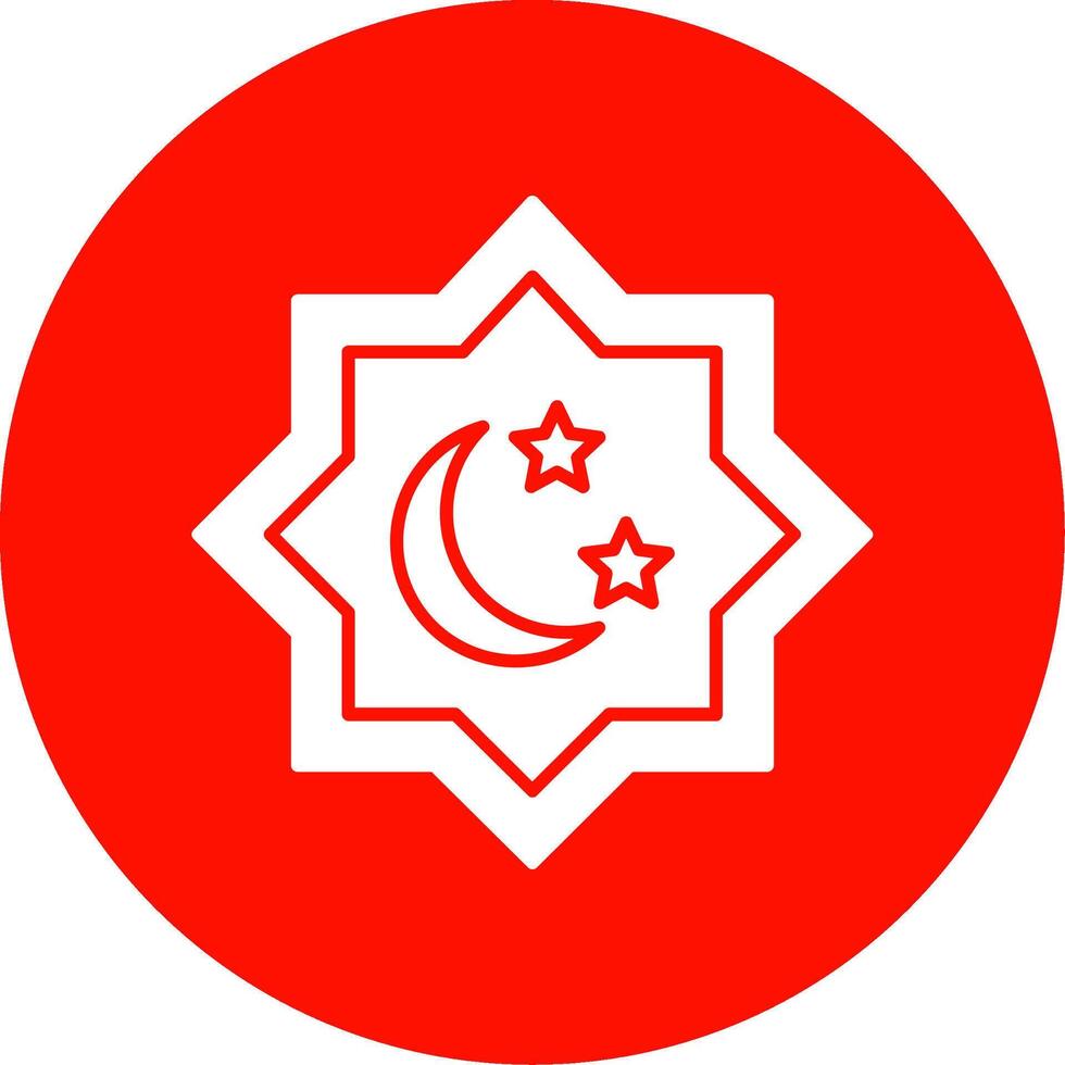 Islamitisch ster glyph cirkel icoon vector