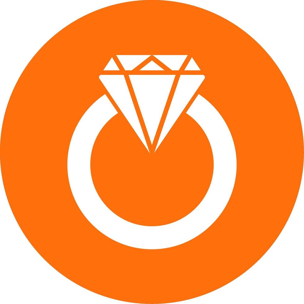 diamant ring glyph cirkel icoon vector