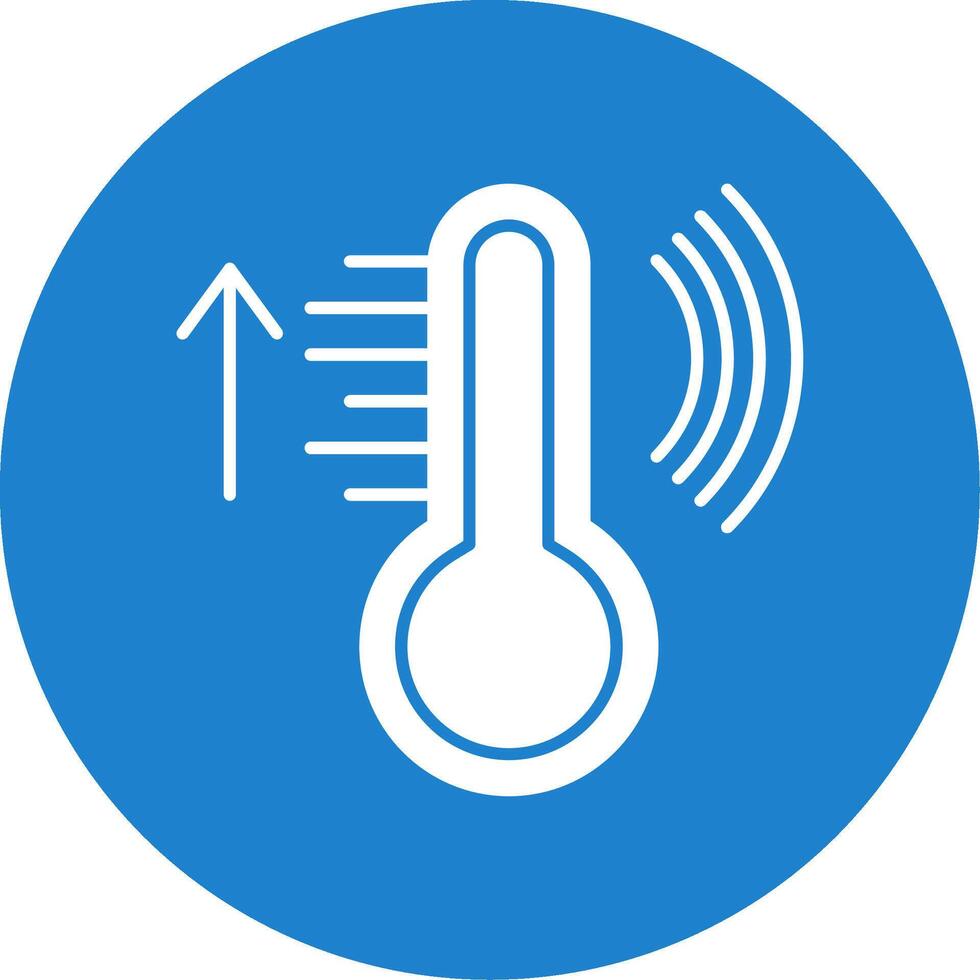 slim temperatuur glyph cirkel icoon vector