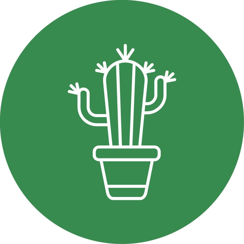 cactus lineair cirkel veelkleurig ontwerp icoon vector