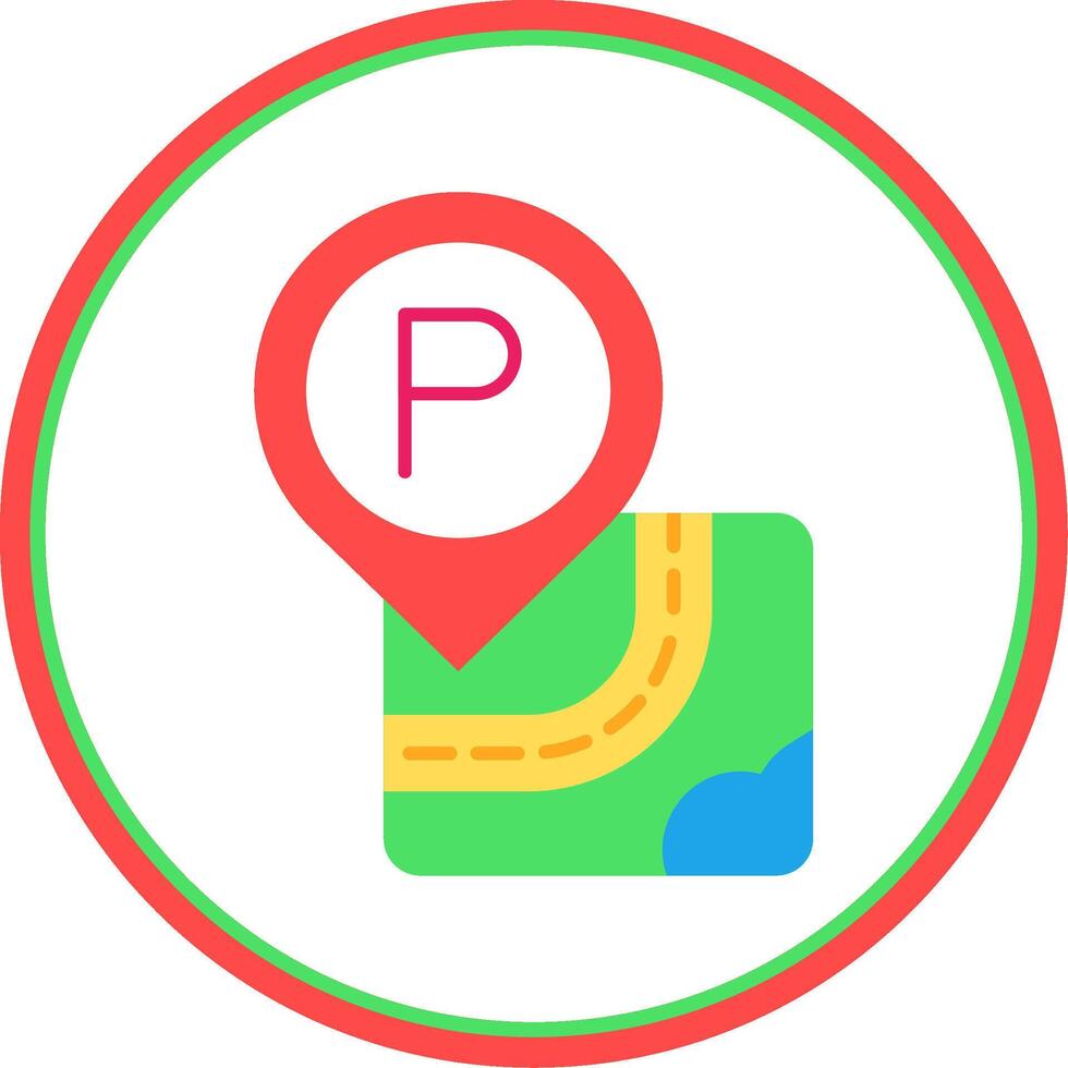 parkeren vlak cirkel uni icoon vector