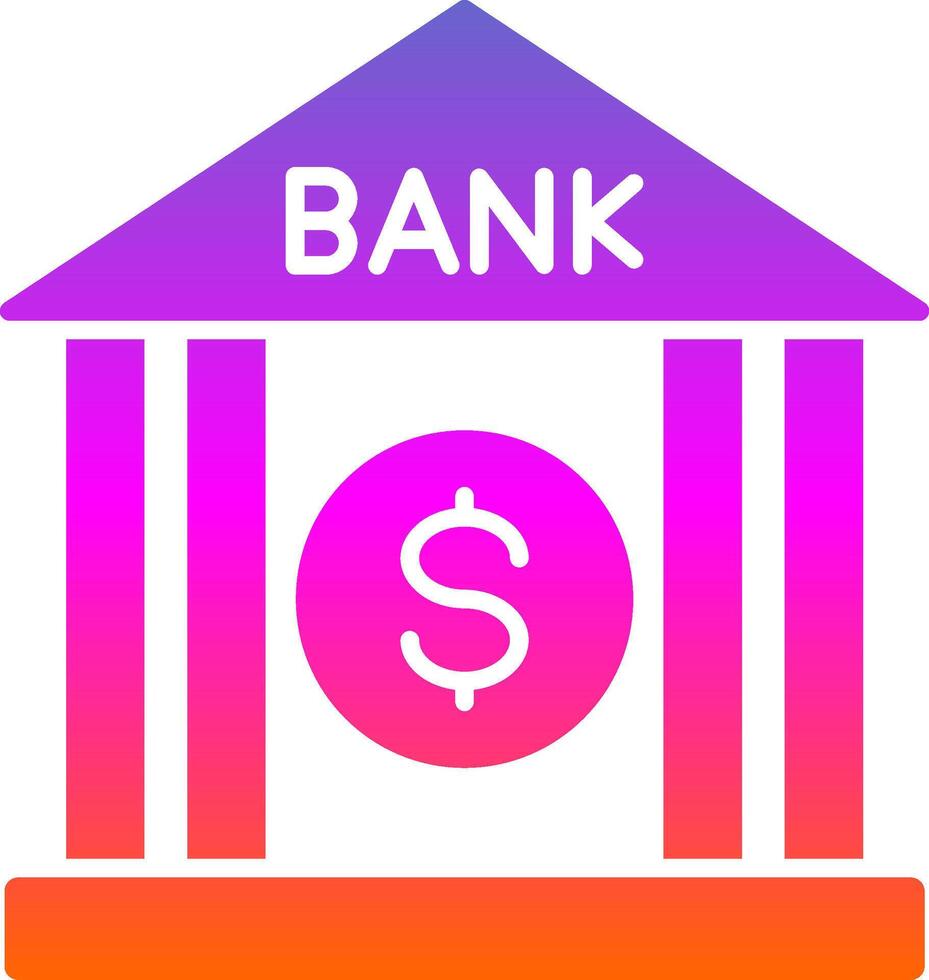 bank glyph helling icoon vector