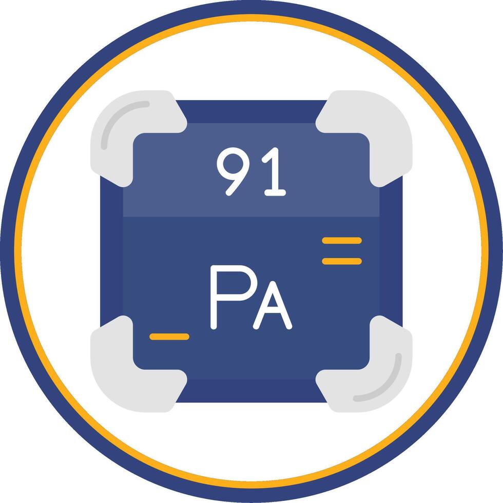 protactinium vlak cirkel uni icoon vector