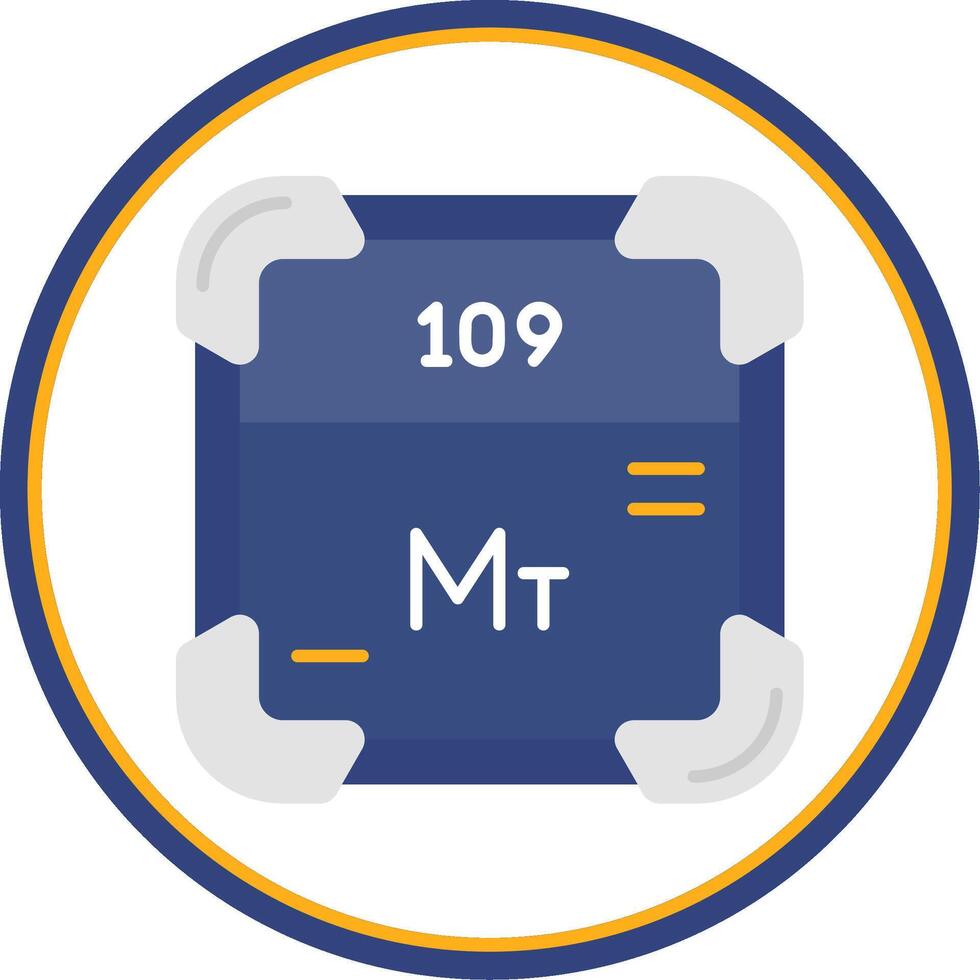 meitnerium vlak cirkel uni icoon vector