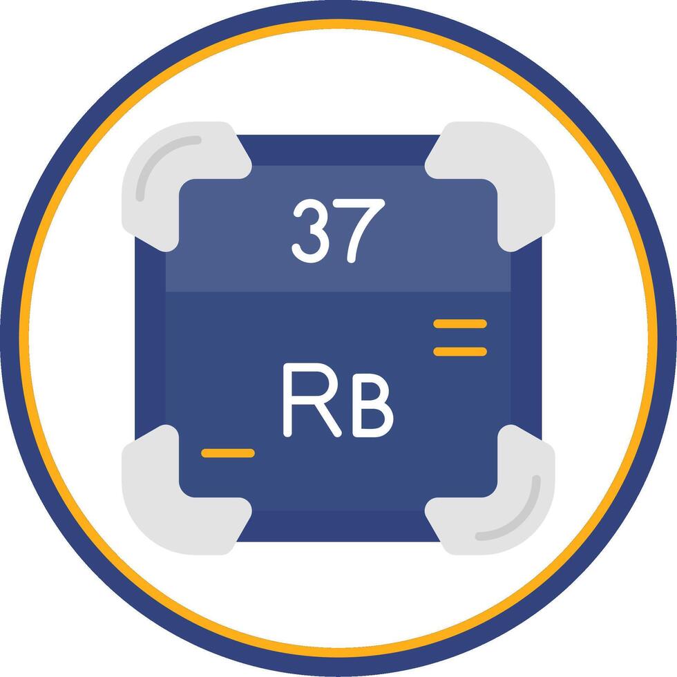 rubidium vlak cirkel uni icoon vector