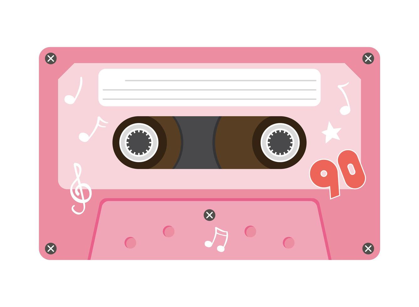 roze en jaren negentig retro cassette vectorontwerp vector