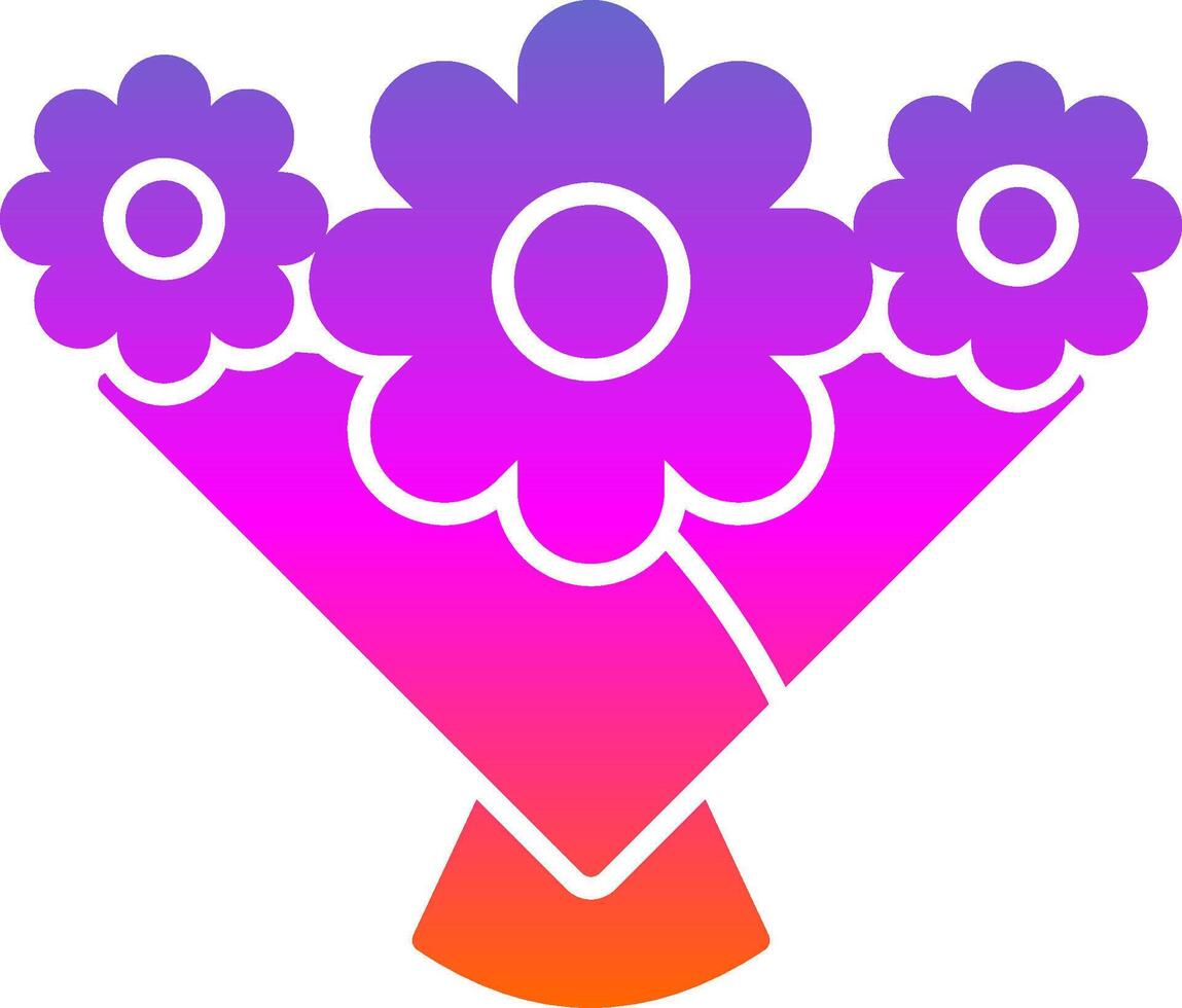 bloem boeket glyph helling icoon vector