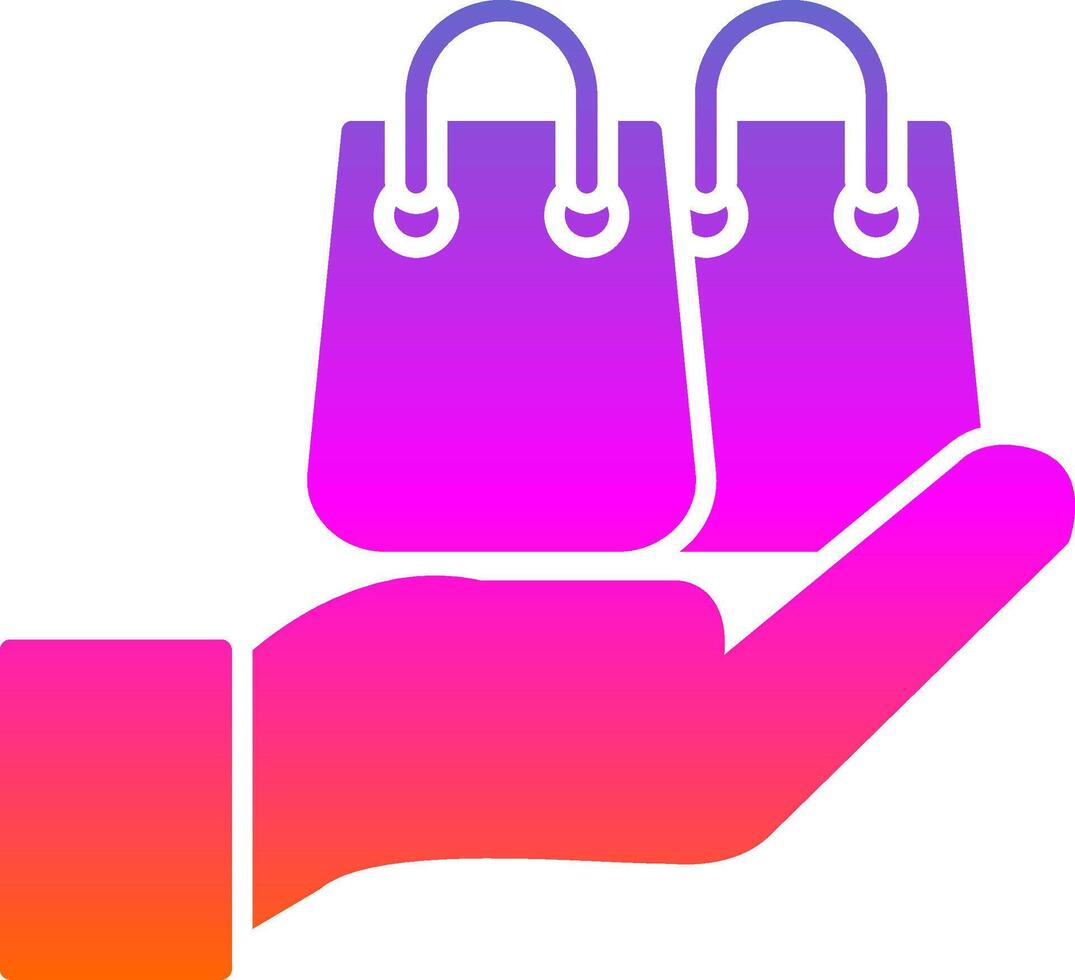 boodschappen doen zak glyph helling icoon vector