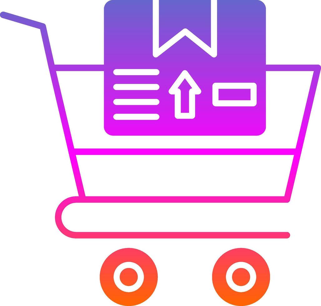 boodschappen doen kar glyph helling icoon vector