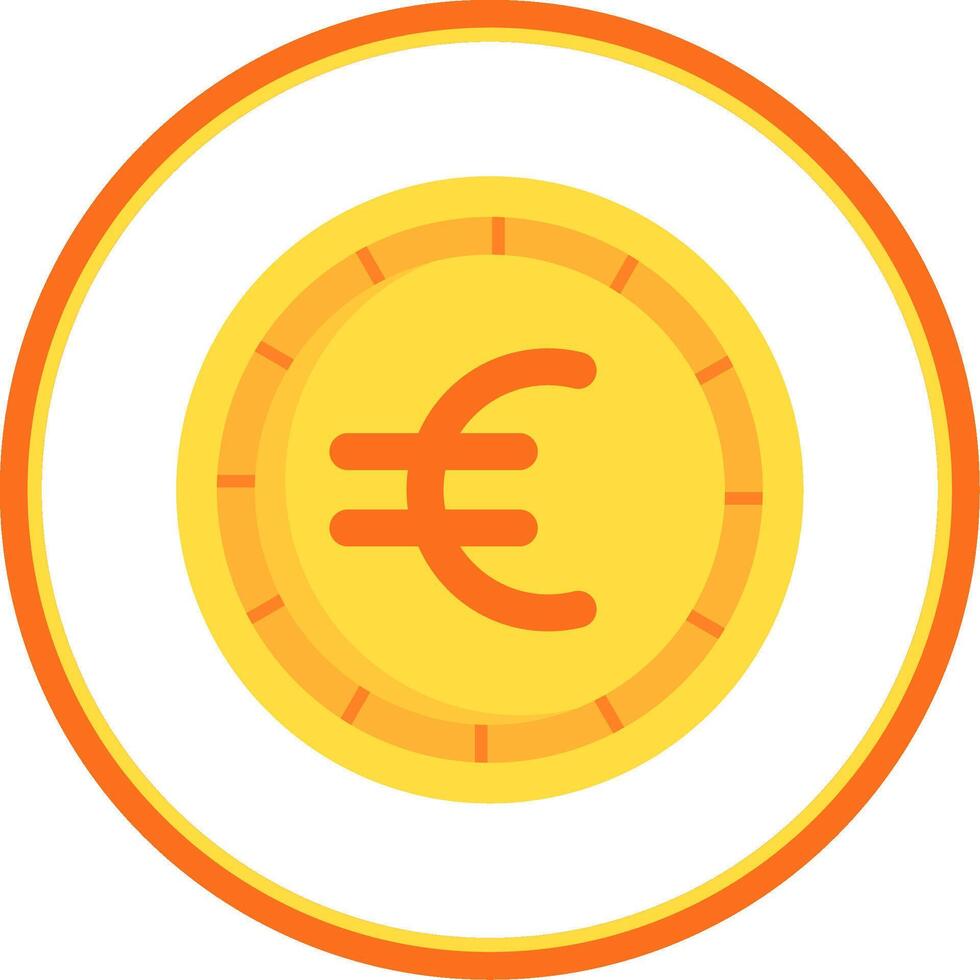 euro vlak cirkel uni icoon vector
