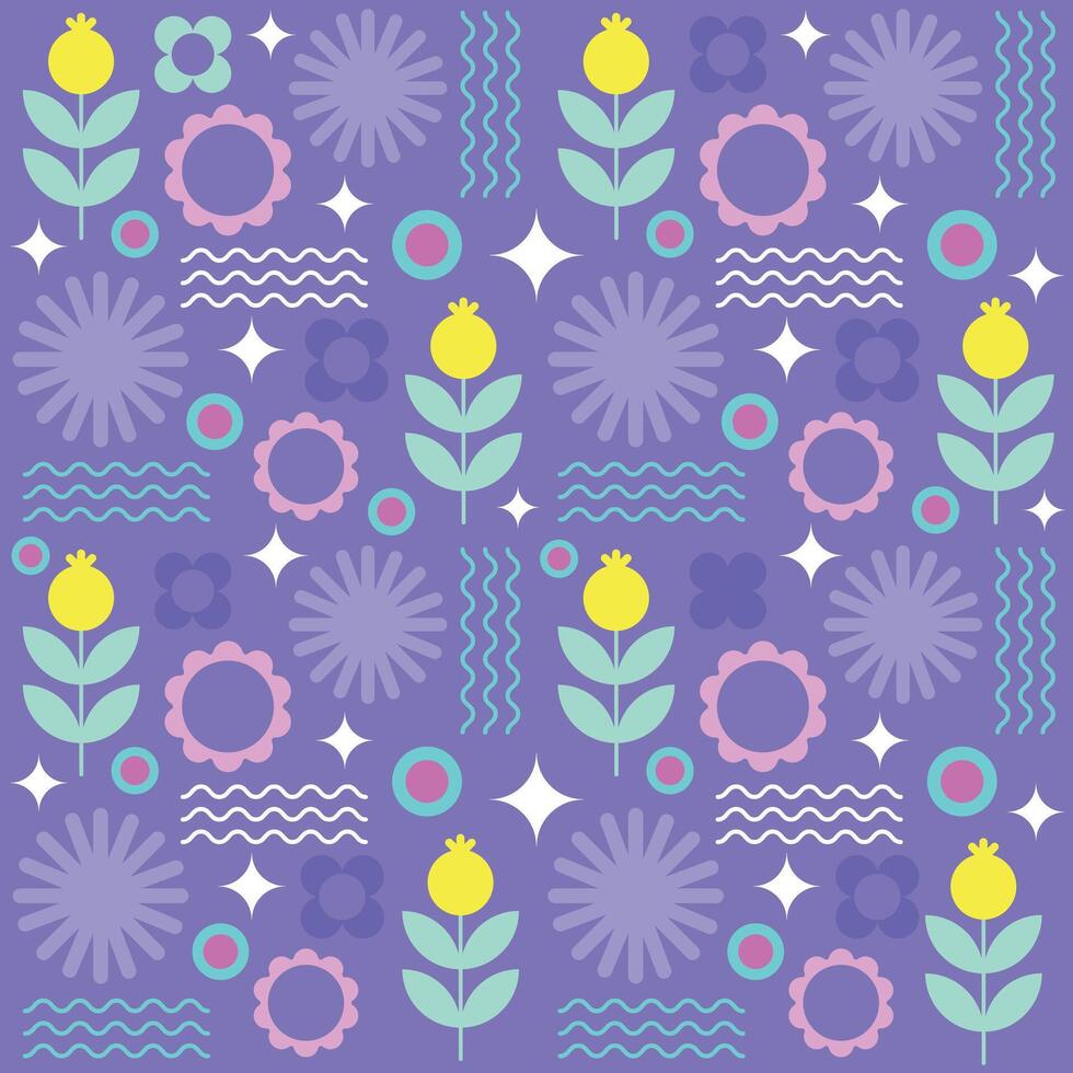 tulp Purper hand- getrokken bloemen, naadloos patronen met bloemen voor kleding stof, textiel, kleding, omhulsel papier, omslag, banier, huis decor, abstract achtergronden vector illustratie