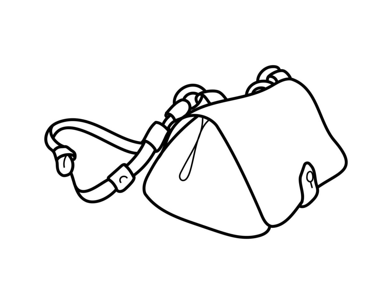 vrouwen tas, crossbody tote klant zwerver koppeling handtas tas. modieus leer accessoires. hand- getrokken mode vector illustratie. geïsoleerd elementen