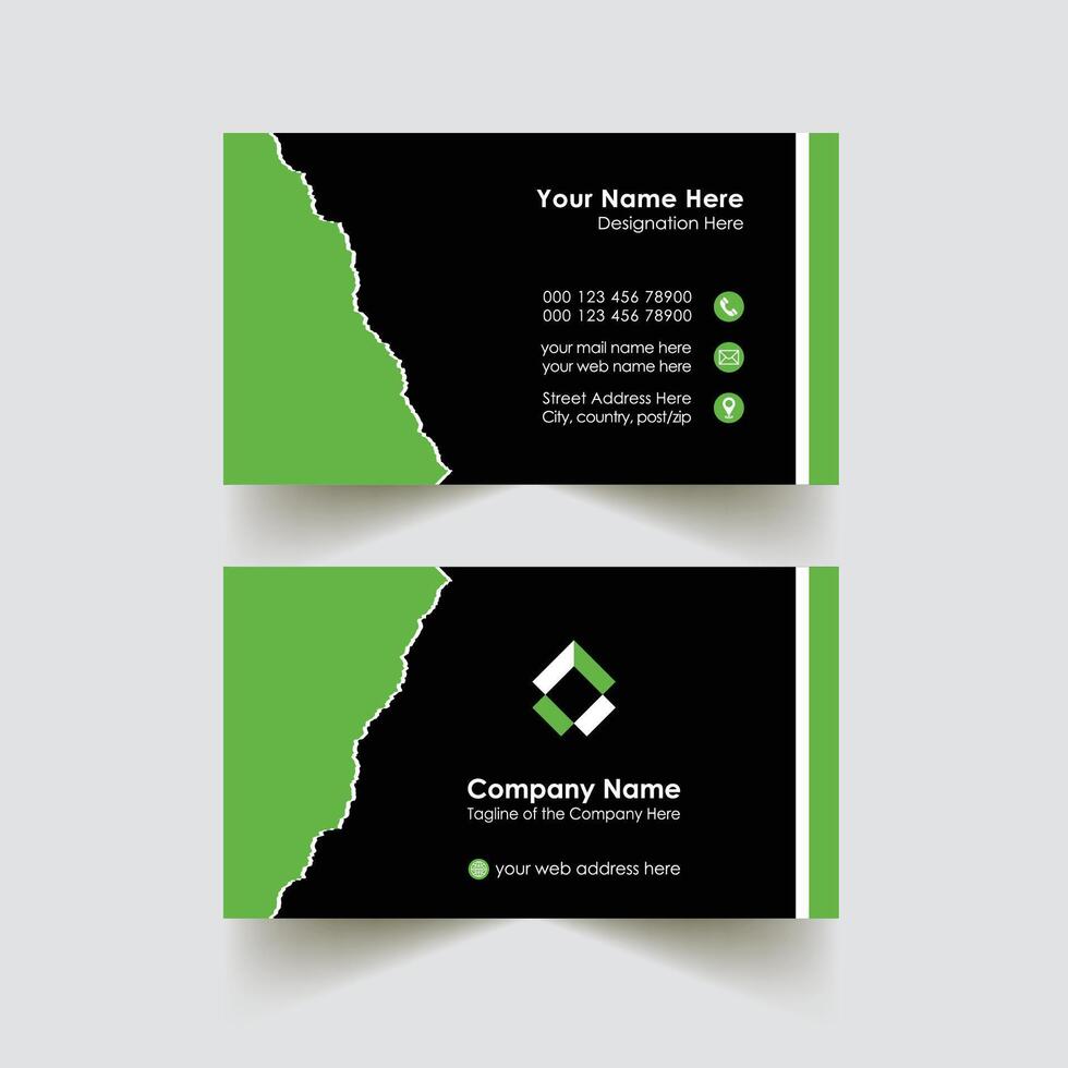 luxueus bedrijf kaart ontwerp, groen bezoekende kaart creatief ontwerp vrij vector
