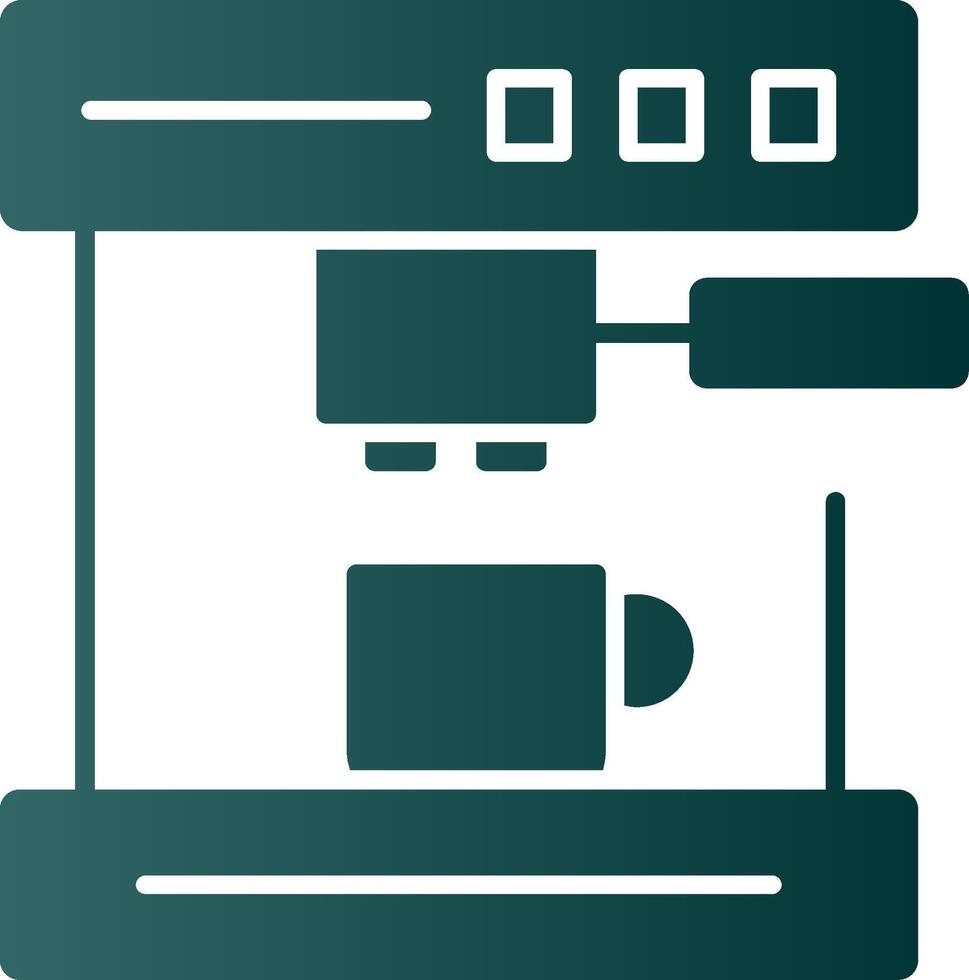 koffie machine glyph helling icoon vector