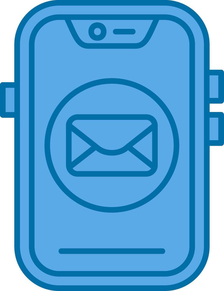 e-mail blauw lijn gevulde icoon vector