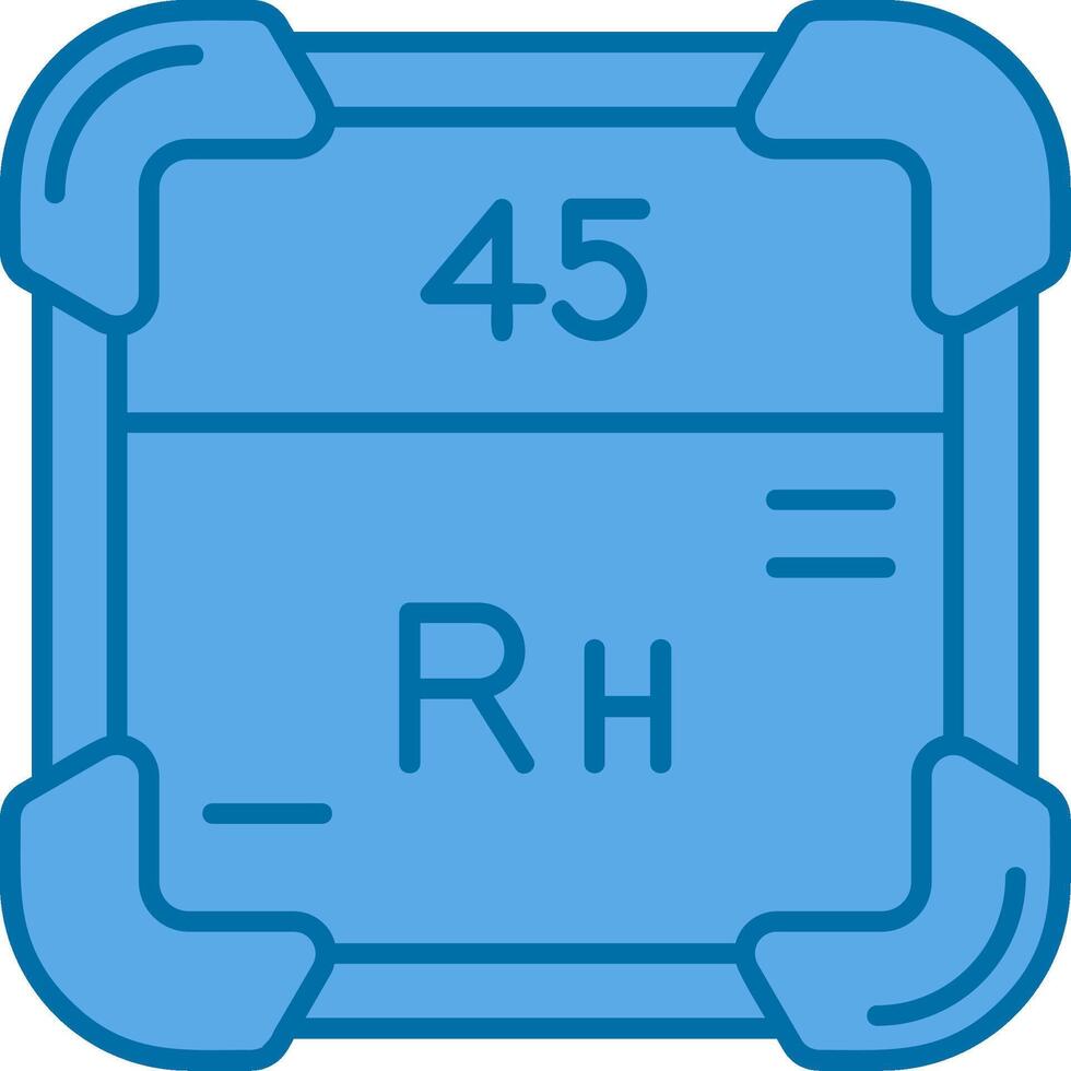 rhodium blauw lijn gevulde icoon vector