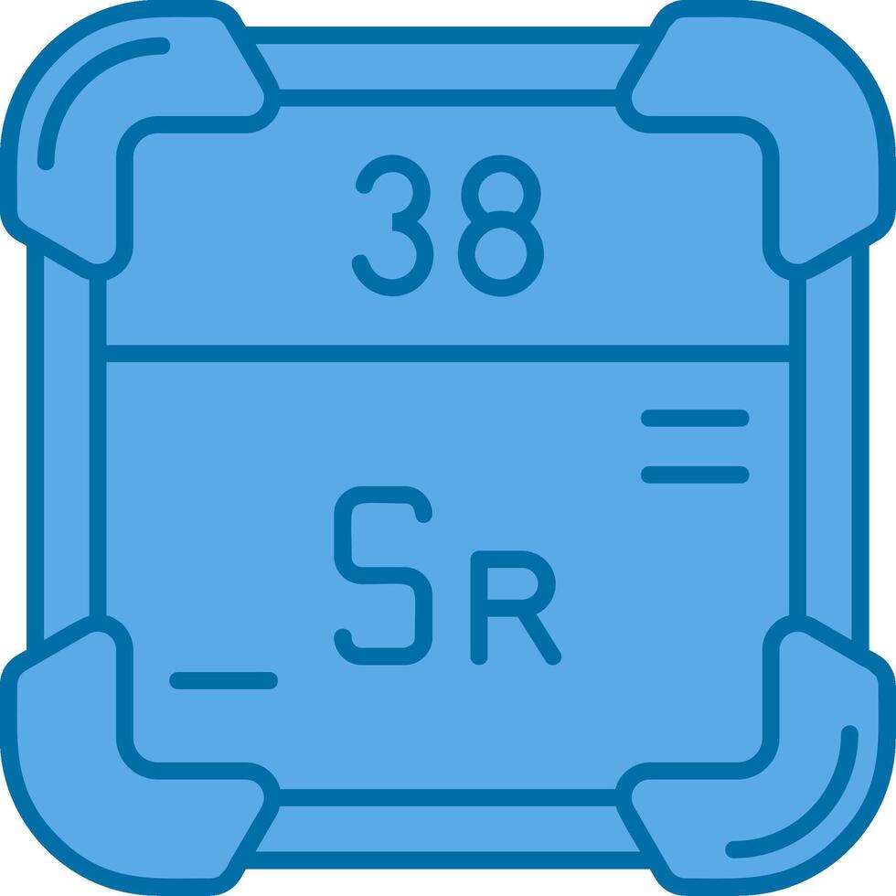 strontium blauw lijn gevulde icoon vector