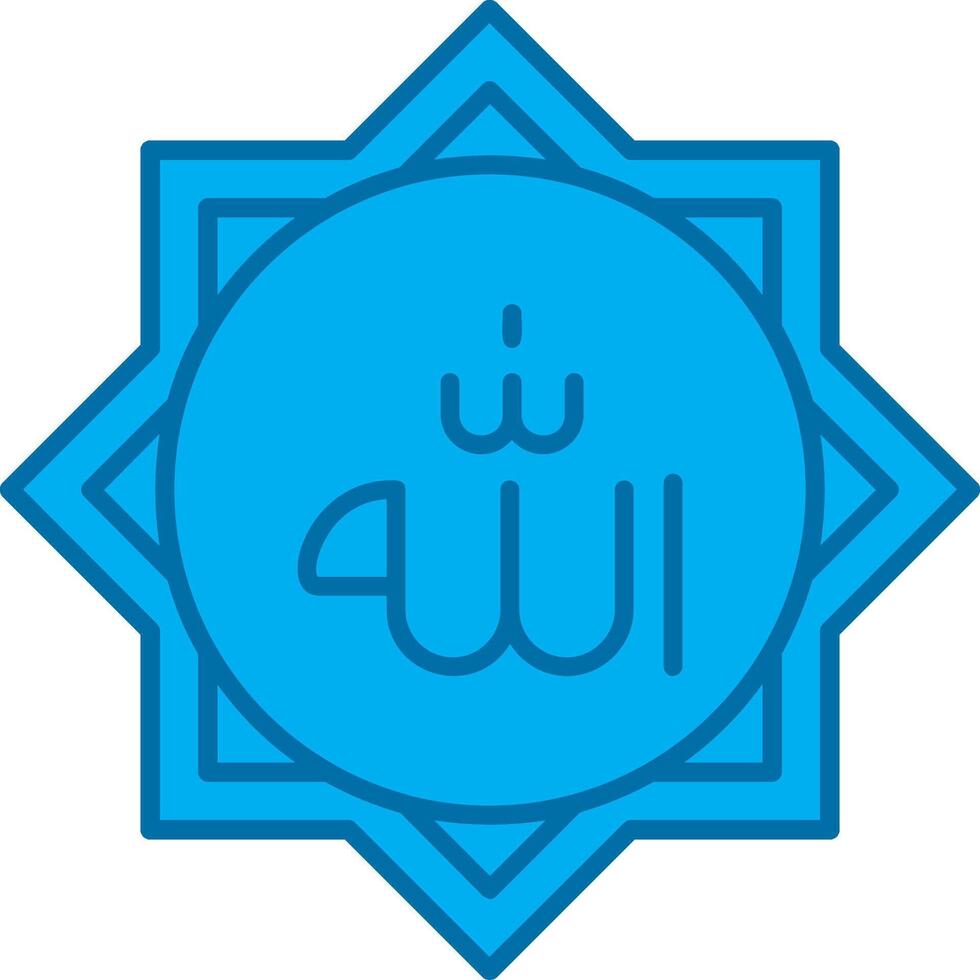 Allah blauw lijn gevulde icoon vector