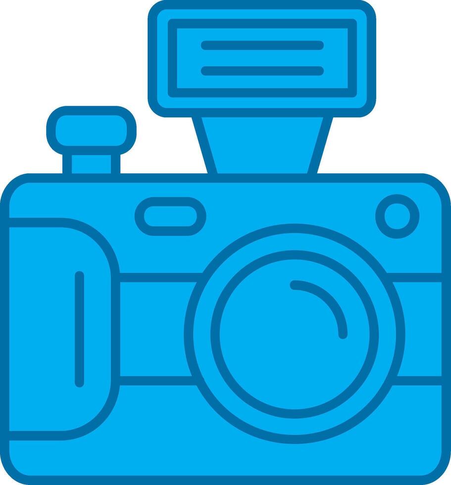 camera blauw lijn gevulde icoon vector