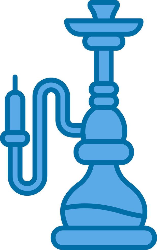 hookah blauw lijn gevulde icoon vector