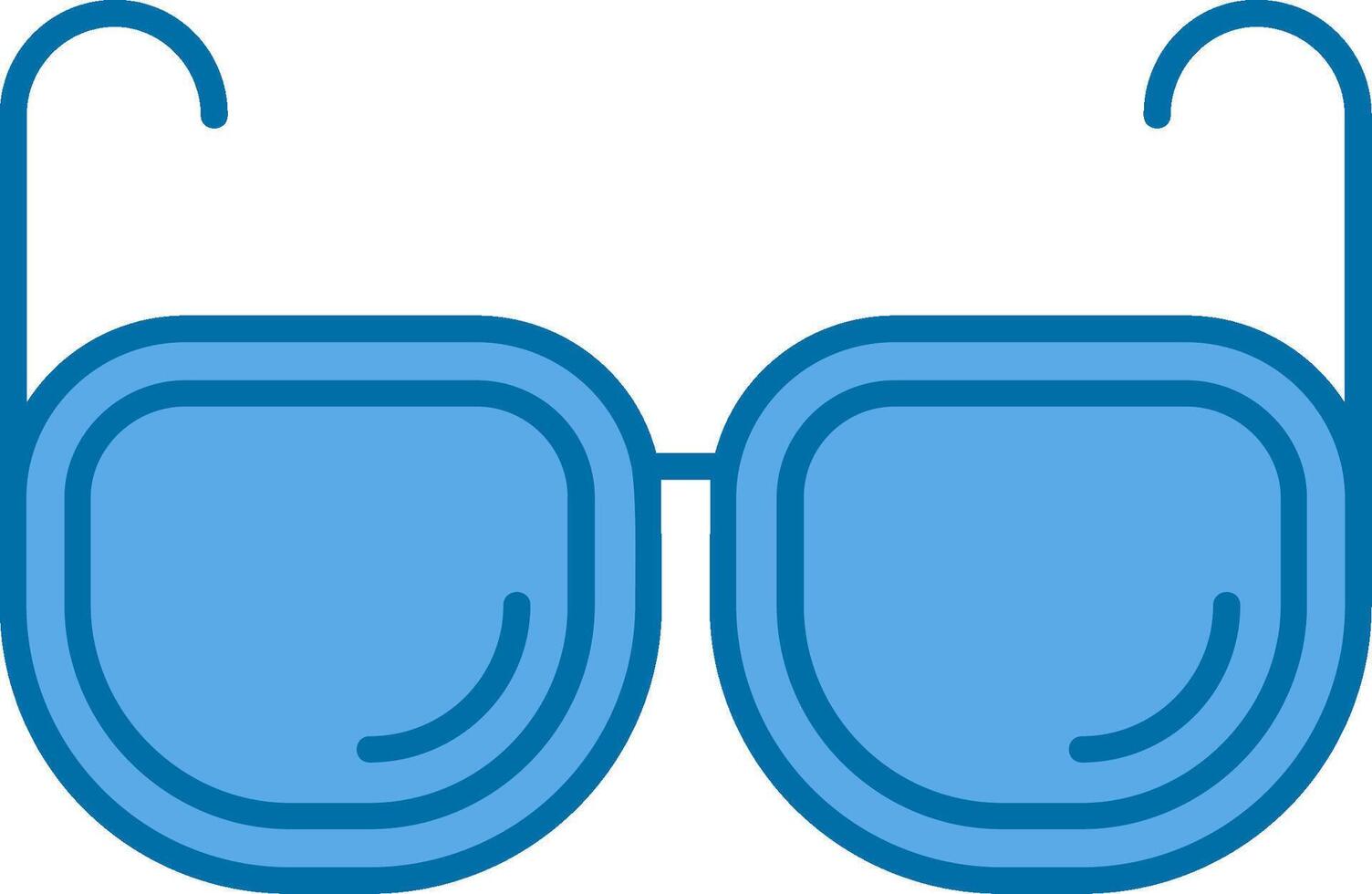 bril blauw lijn gevulde icoon vector