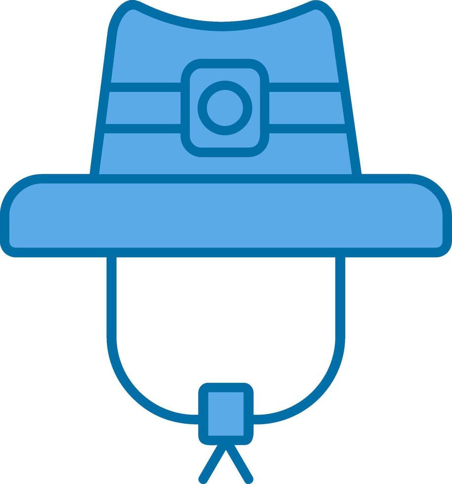 hoed blauw lijn gevulde icoon vector