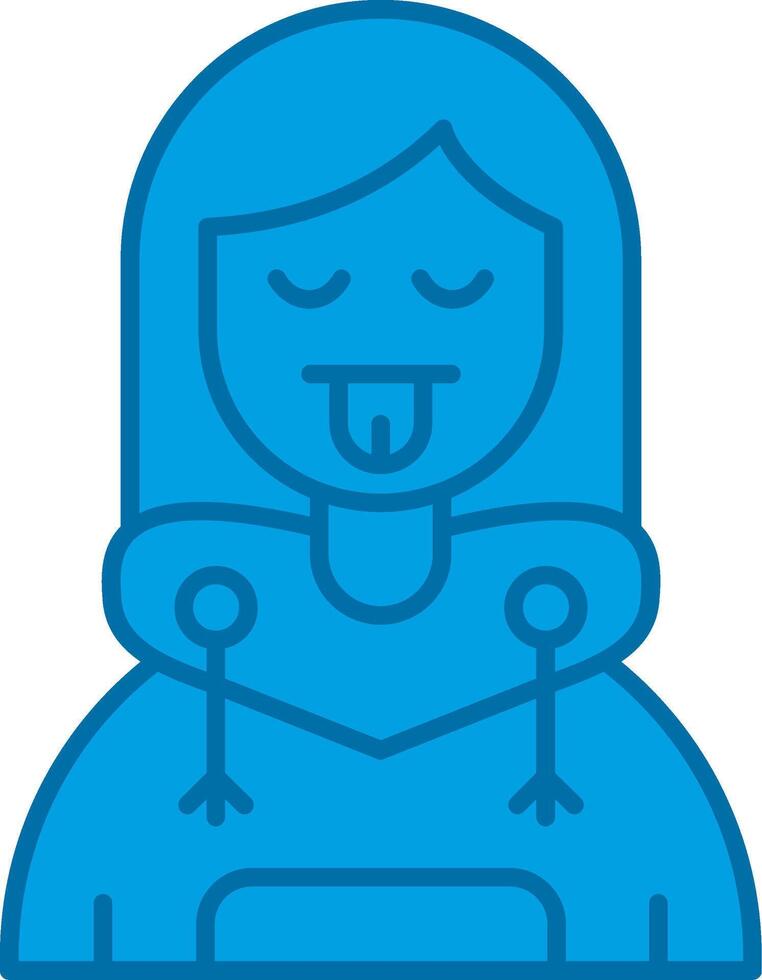 schattig blauw lijn gevulde icoon vector