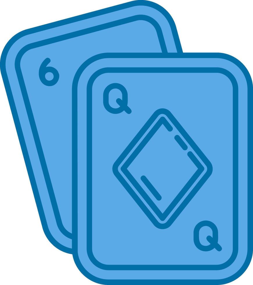 poker blauw lijn gevulde icoon vector