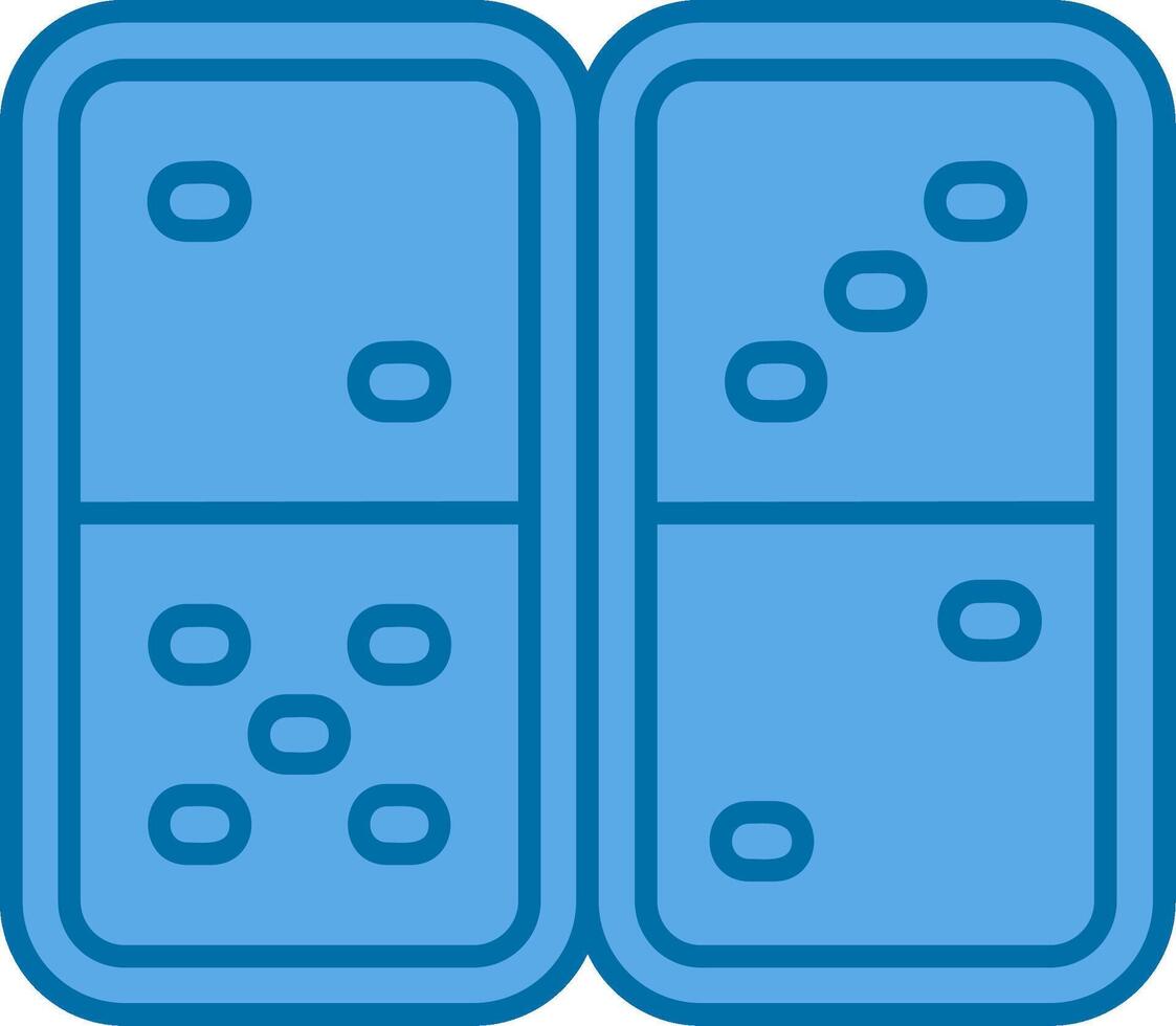domino blauw lijn gevulde icoon vector