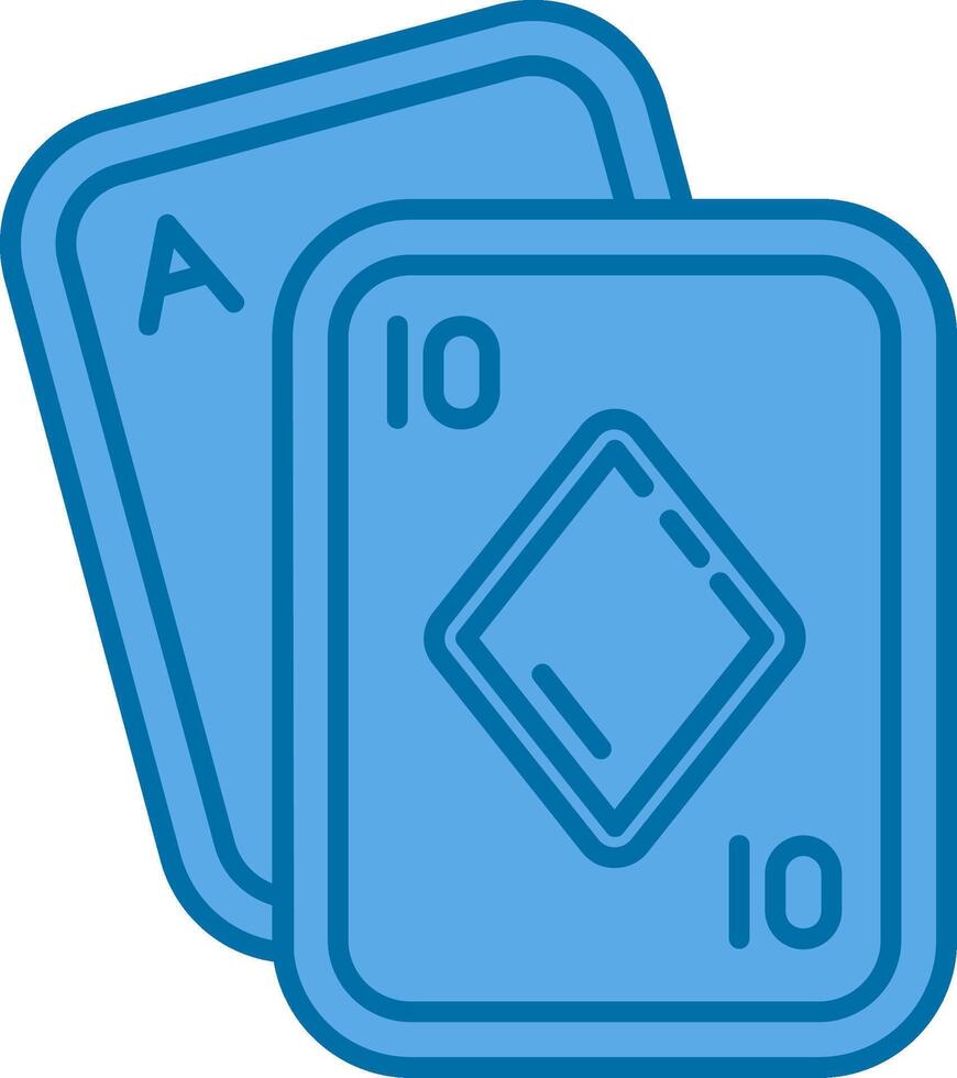 poker blauw lijn gevulde icoon vector