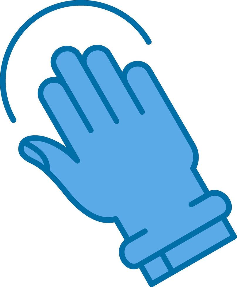 gekantelde hand- blauw lijn gevulde icoon vector