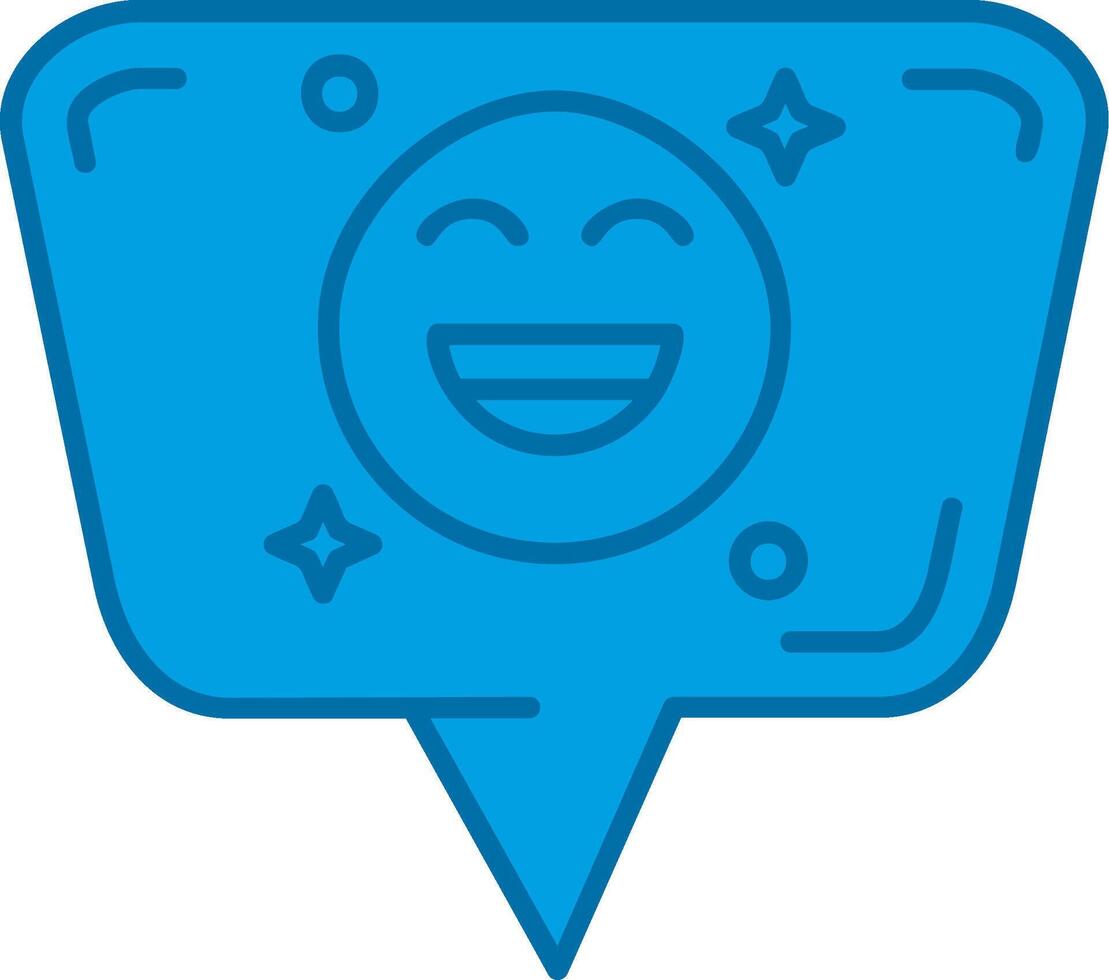 emoji blauw lijn gevulde icoon vector