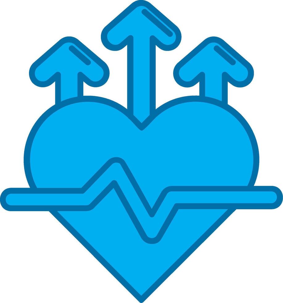 hart tarief blauw lijn gevulde icoon vector