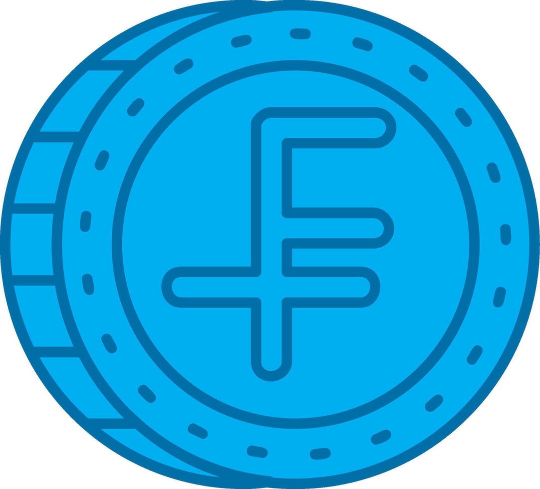 Zwitsers franc blauw lijn gevulde icoon vector