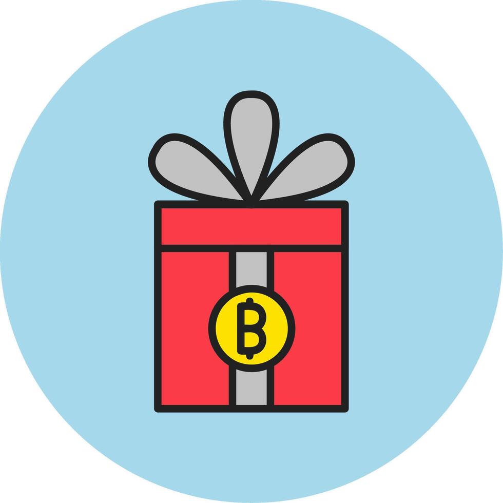 geschenk bitcoin vector icoon