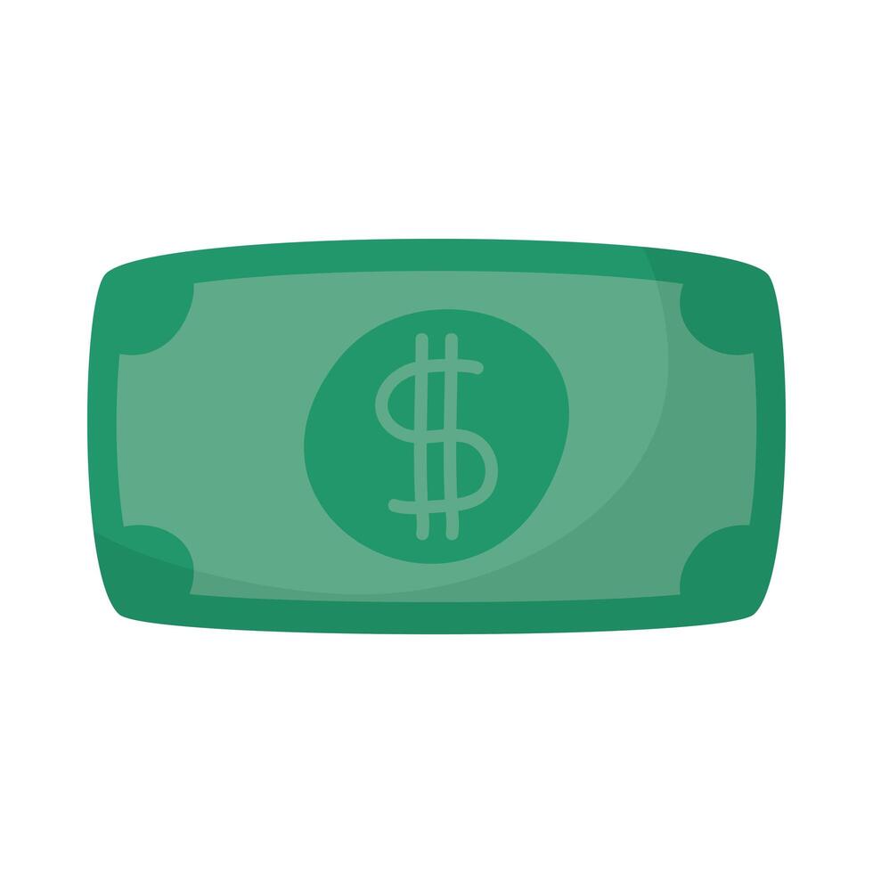 Bill geld dollar geïsoleerde pictogram vector