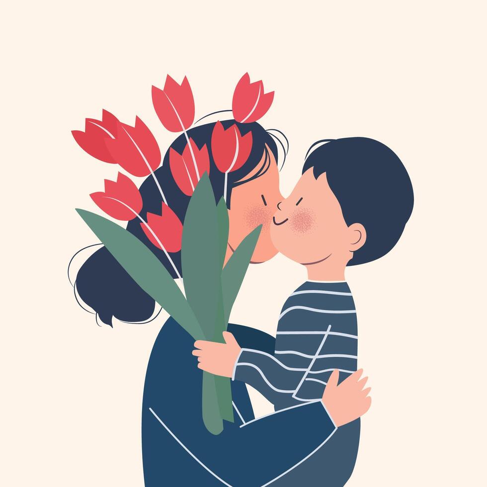 gelukkig vrouw dag 8 maart vector illustratie