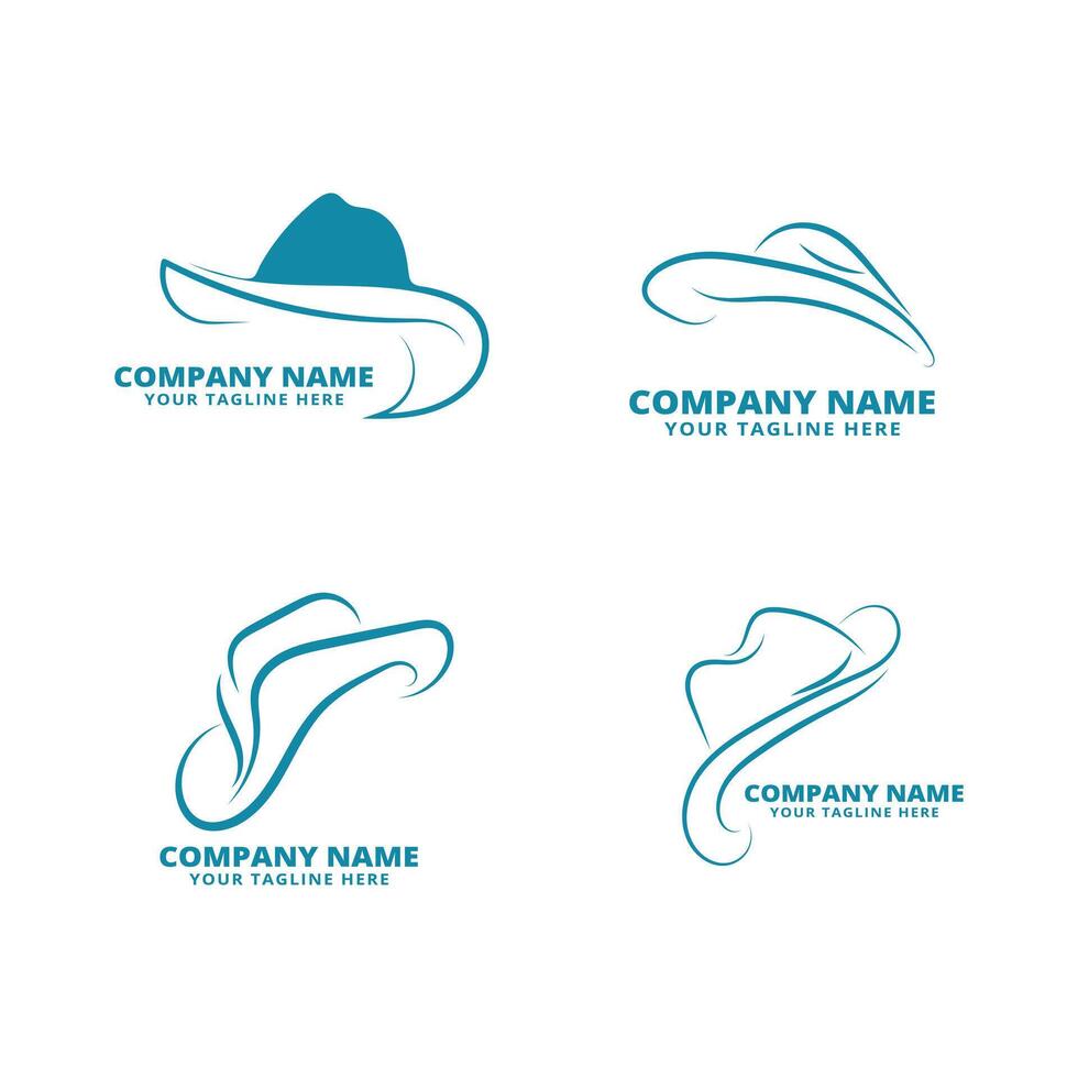 reeks van cowboy hoed logo ontwerp vector