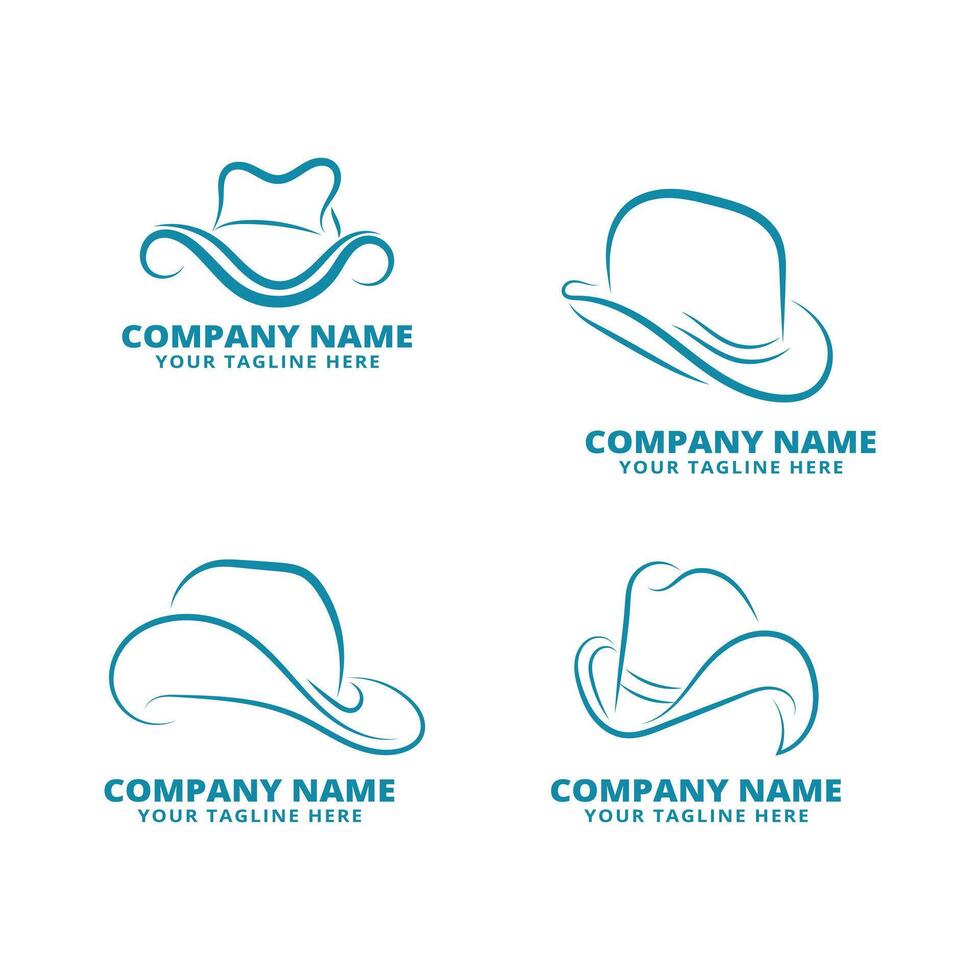 reeks van cowboy hoed logo ontwerp vector