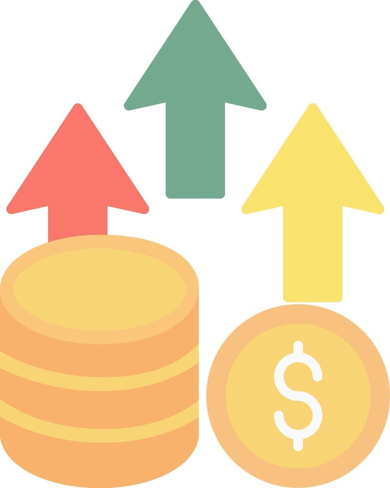 geld winst vlak licht icoon vector