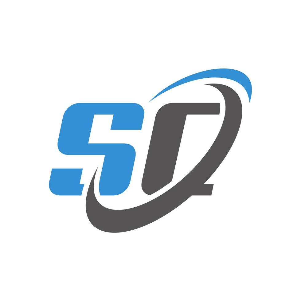 brief sc met cirkel vlak ontwerp logo sjabloon, vector illustratie