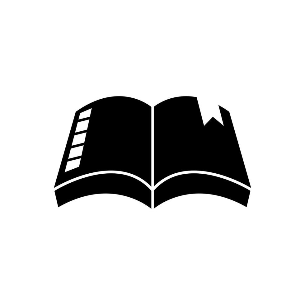 film film boek logo bioscoop symbool voorraad vector. bibliotheek film logo vlak icoon. film onderwijs logo ontwerp sjabloon vector
