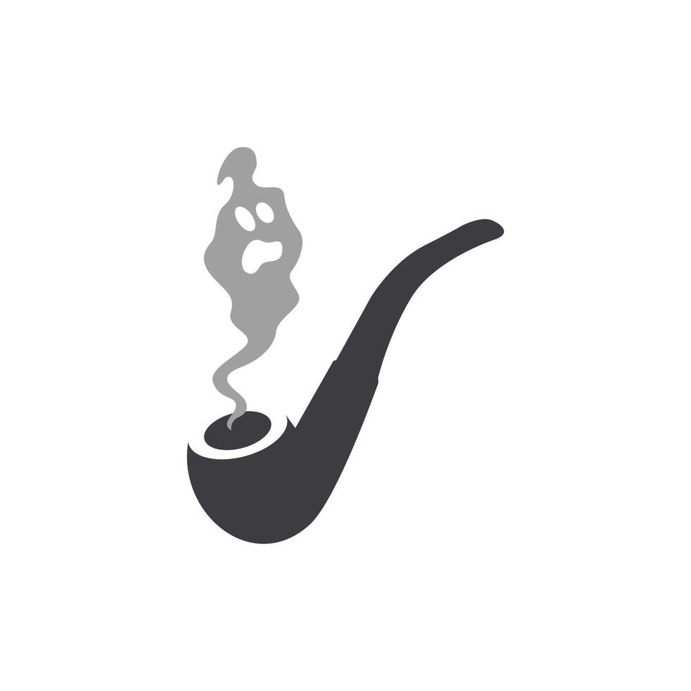 pijp roken met gost logo icoon vector illustratie ontwerp.tabak, sigaar, pijp icoon vector afbeelding. Nee roken