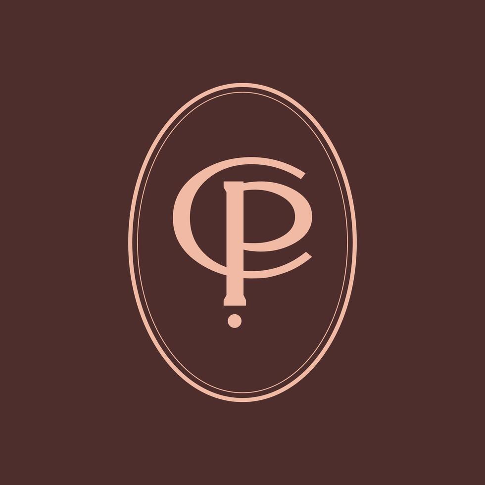 modern elegant cp of pc logo ontwerp sjabloon. icoon initialen gebaseerd monogram en brieven vector